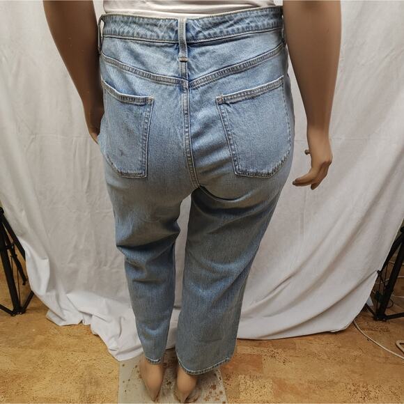 Medium wash high rise straight leg jeans - Picture 7 of 8